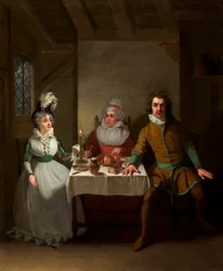 Bland, Booth; e Bannister em "As crianças na madeira" por Morton, Haymarket Theatre, 1793